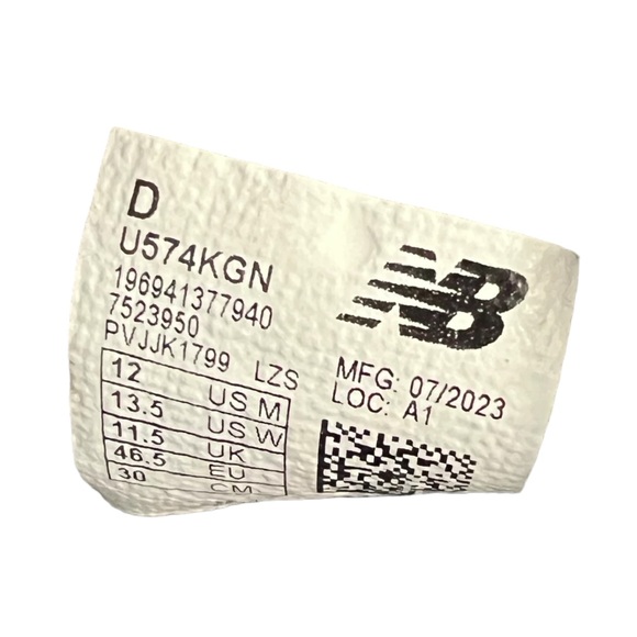 New Balance 574 Men’s Apollo Gray Navy Size 12 Sneaker - Picture 9 of 12